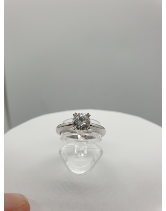 SOLITARIO DIAMANTE 1 CARATO IN ORO BIANCO 18K