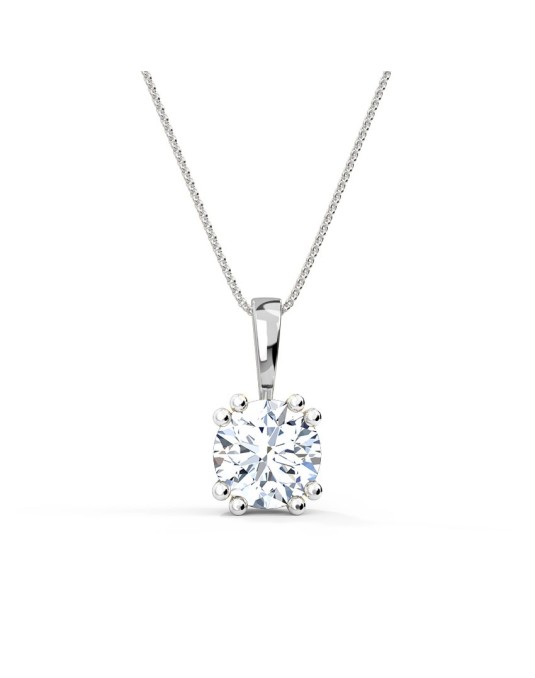 PENDENTE DIAMANTE NATURALE IN ORO BIANCO 18K