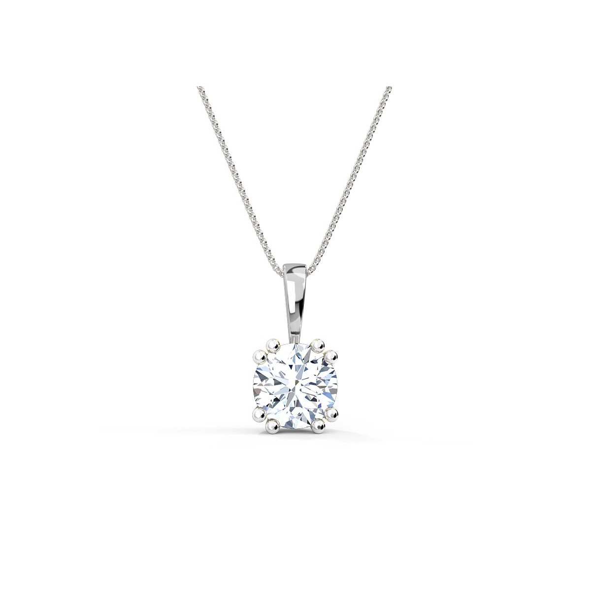 PENDENTE DIAMANTE NATURALE IN ORO BIANCO 18K