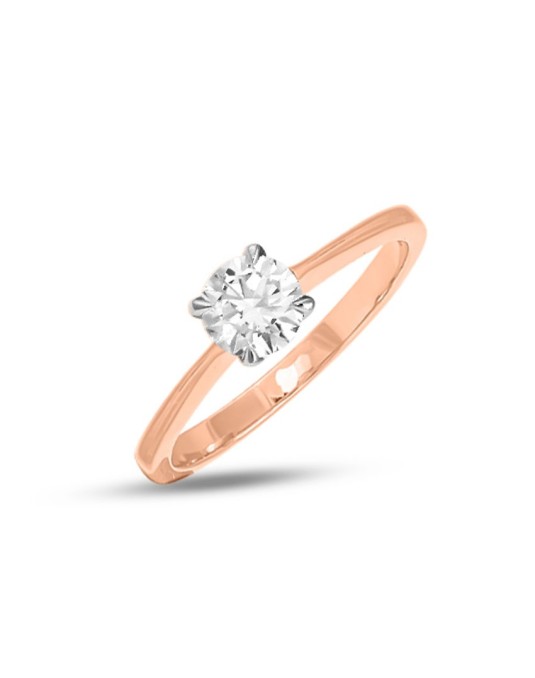 SOLITARIO ANELLO DA FIDANZAMENTO ORO ROSA 18K DIAMANTE NATURALE