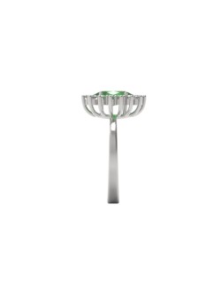 Anello Con Smeraldo e Diamanti Lato A