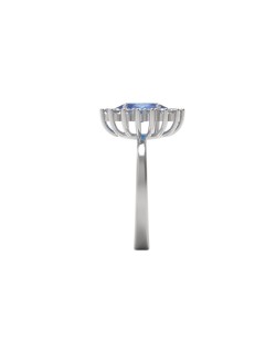 ANELLO CON ZAFFIRO E DIAMANTI ORO BIANCO 18K