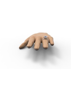 ANELLO CON ZAFFIRO E DIAMANTI ORO BIANCO 18K