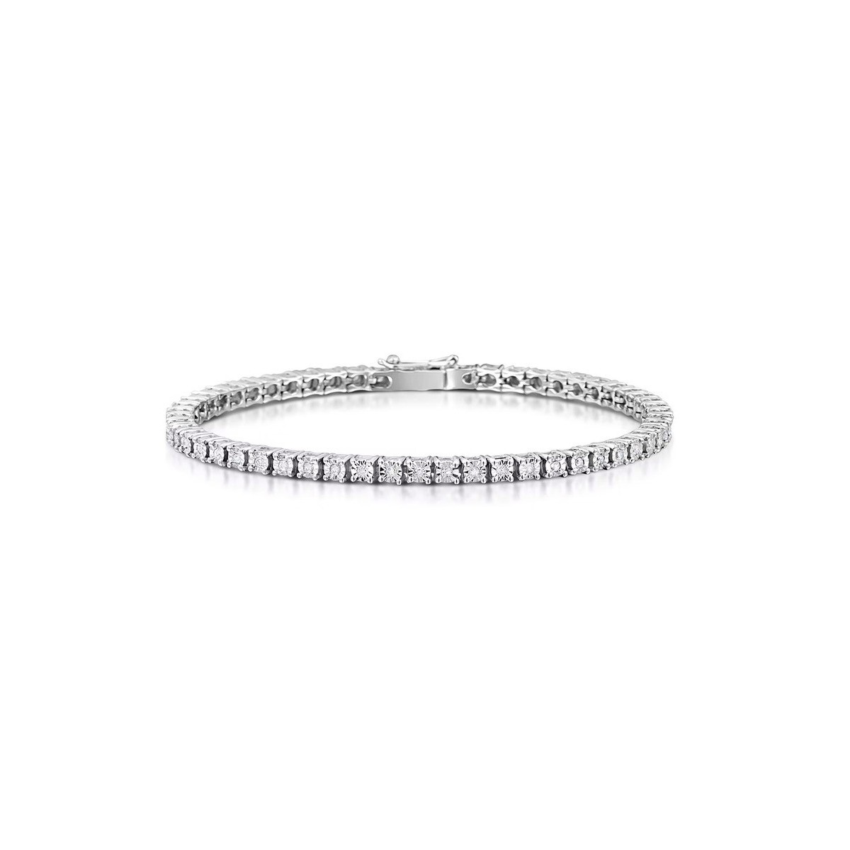 BRACCIALETTO TENNIS IN ORO BIANCO 18K CON DIAMANTE NATURALE