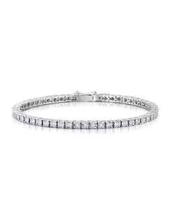 BRACCIALETTO TENNIS IN ORO BIANCO 18K CON DIAMANTE NATURALE