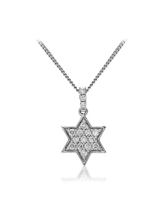 CIONDOLO STELLA IN ORO BIANCO 18K DIAMANTI NATURALI