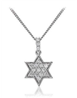 CIONDOLO STELLA IN ORO BIANCO 18K DIAMANTI NATURALI