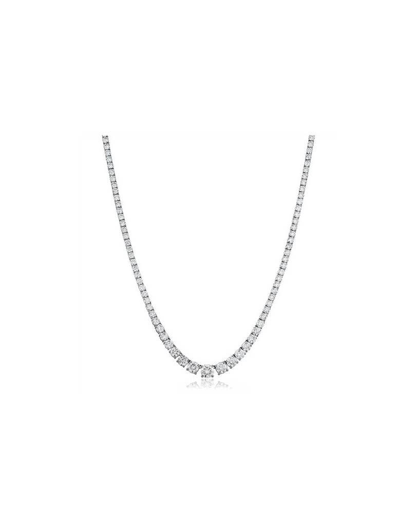 COLLANA DIAMANTI IN ORO BIANCO 18K CON DIAMANTI NATURALI
