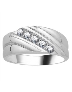 ANELLO PER UOMO ORO BIANCO 18K CON DIAMANTI NATURALI