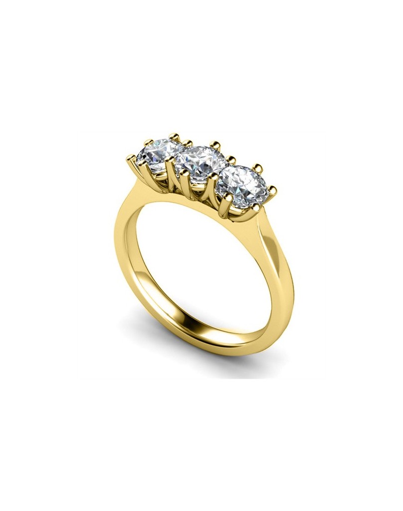 TRILOGY ANELLO ORO GIALLO 18K CON DIAMANTI NATURALI