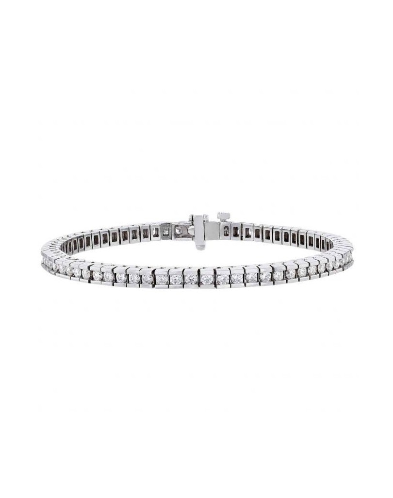 BRACCIALE ORO BIANCO TENNIS CON DIAMANTI NATURALI