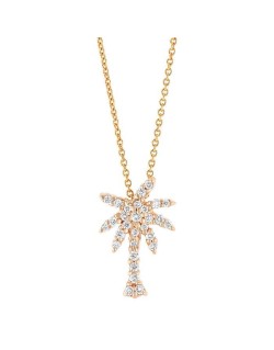 CIONDOLO PALMA IN ORO ROSA 18K CON DIAMANTI NATURALI