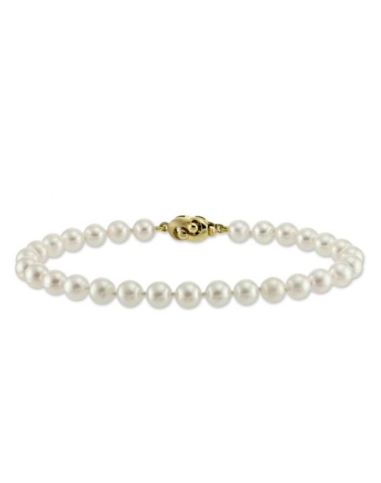 BRACCIALE DI PERLE CON CHIUSURA IN ORO GIALLO 18K