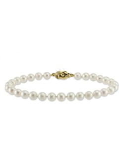 BRACCIALE DI PERLE CON CHIUSURA IN ORO GIALLO 18K