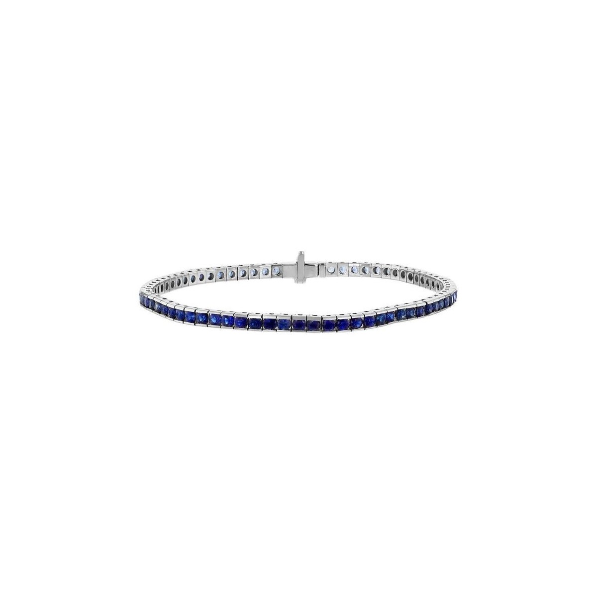 TENNIS CON ZAFFIRI NATURALI IN ORO BIANCO 18K