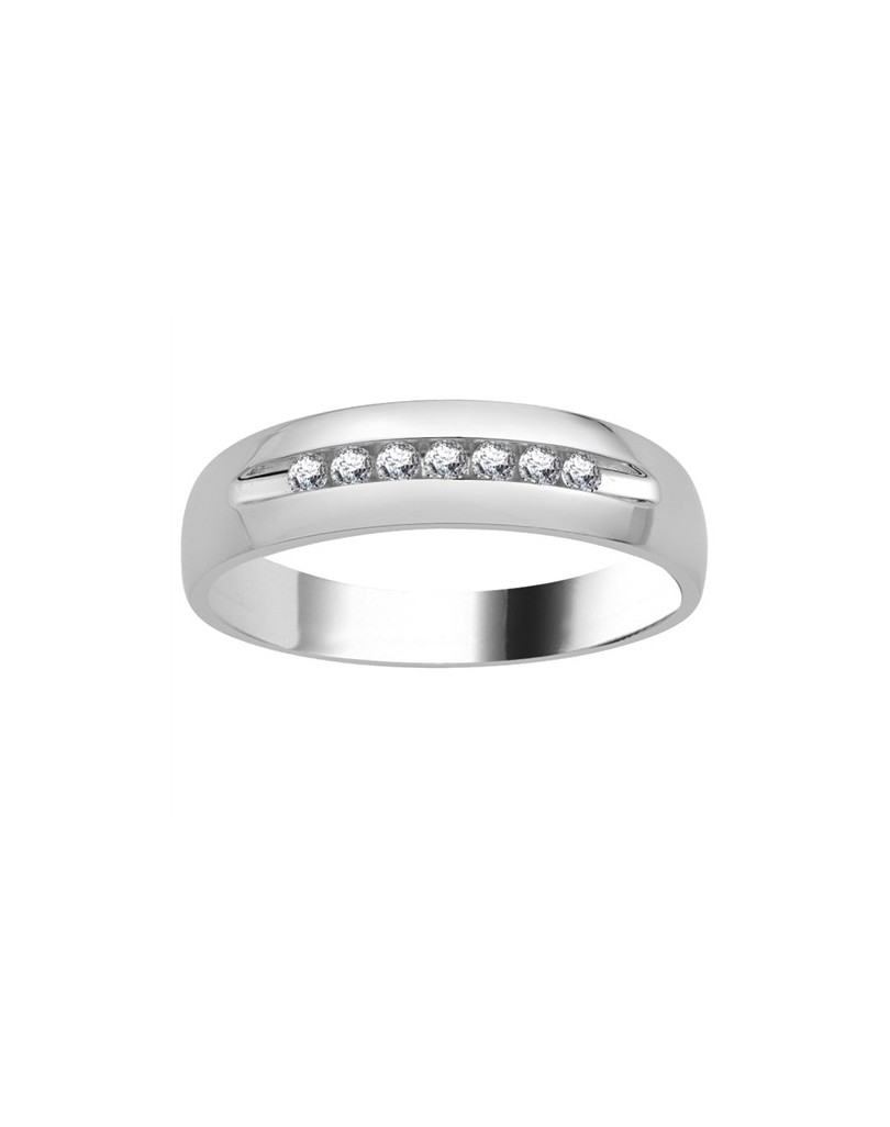 ANELLO UOMO ORO BIANCO 18K CON DIAMANTI NATURALI