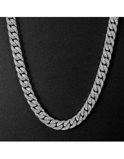 COLLANA UOMO IN ORO BIANCO 18K CON DIAMANTI NATURALI