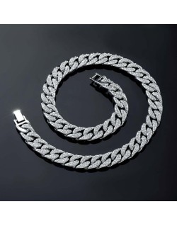 COLLANA UOMO IN ORO BIANCO 18K CON DIAMANTI NATURALI