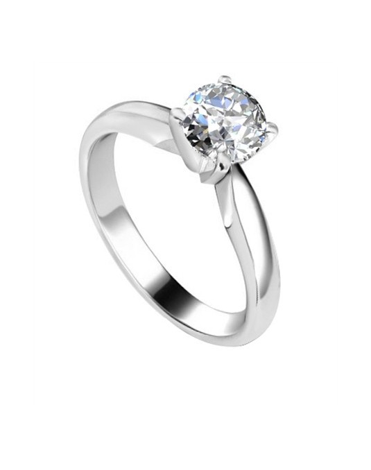 ANELLO 1 CARATO CERTIFICATO IN ORO BIANCO 18K
