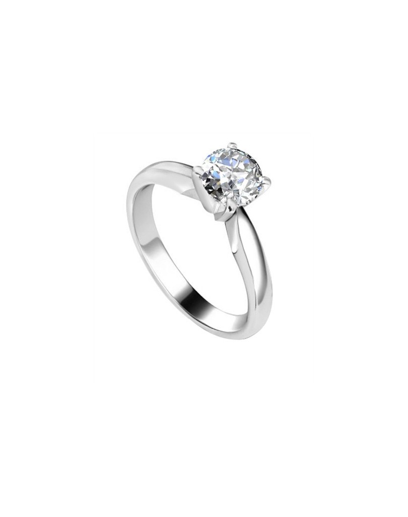 ANELLO 1 CARATO CERTIFICATO IN ORO BIANCO 18K