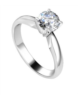 ANELLO 1 CARATO CERTIFICATO IN ORO BIANCO 18K