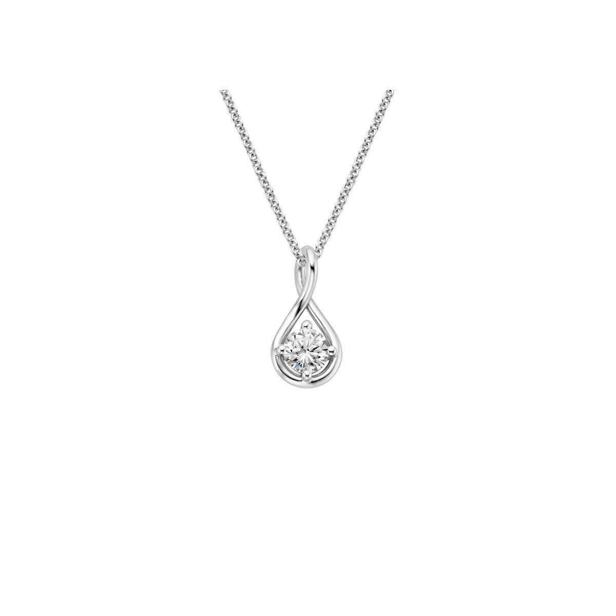 CIONDOLO PERSONALIZZATO DIAMANTE 0.50 CARATI IN ORO BIANCO