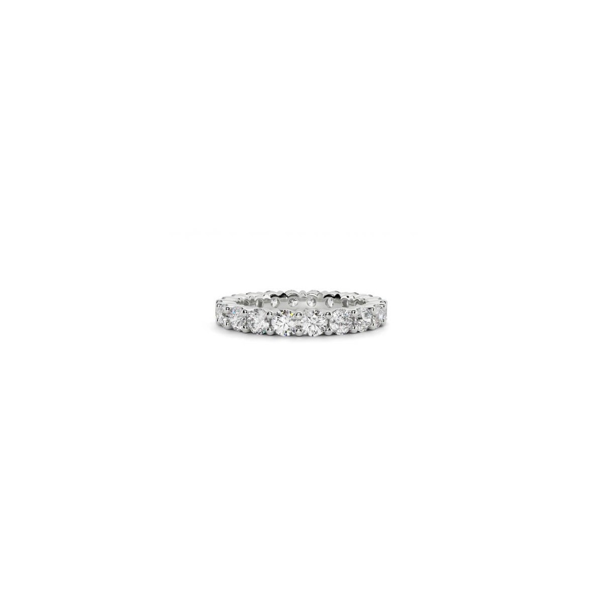ANELLO MATRIMONIO ETERNITY IN ORO BIANCO 18K CON DIAMANTI NATURALI