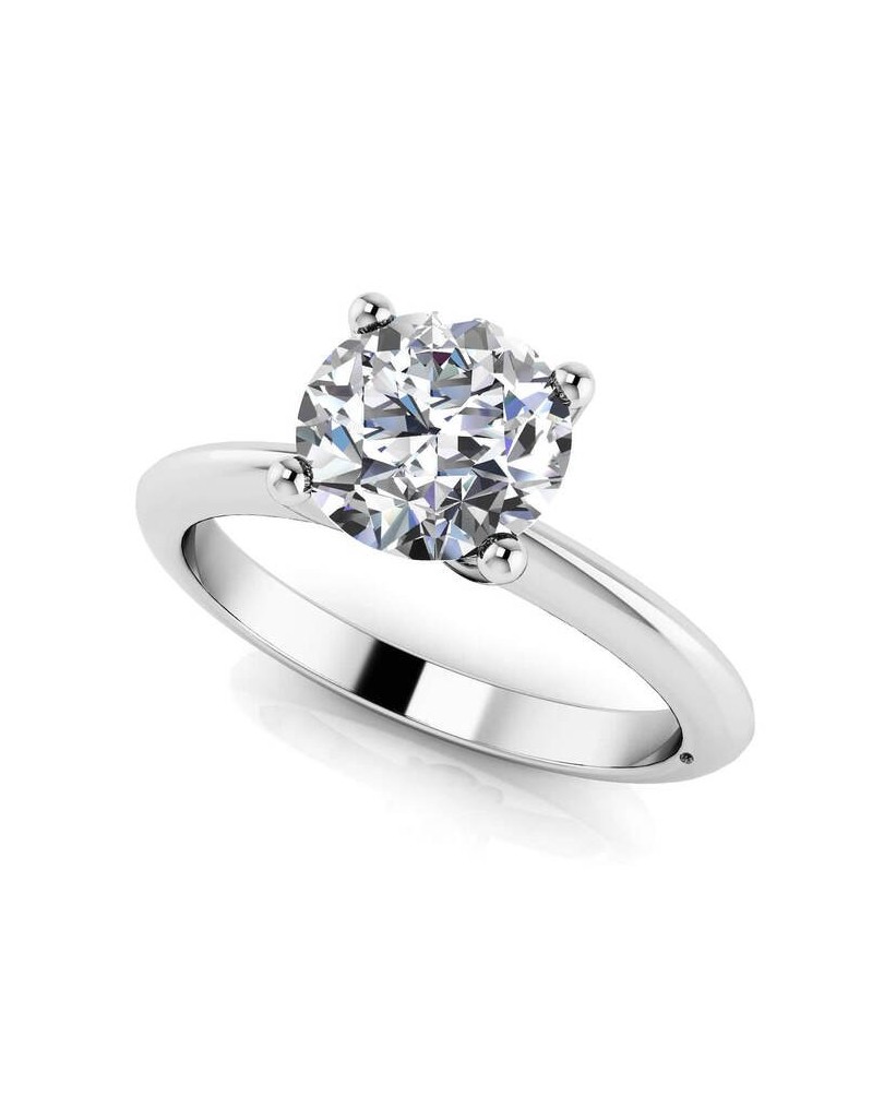 ANELLO FIDANZAMENTO CON BRILLANTE NATURALE IN ORO BIANCO 18K