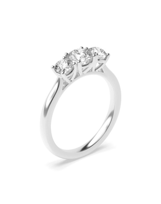 TRILOGY ANELLO DI MATRIMONIO IN ORO BIANCO 18K DIAMANTI NATURALI