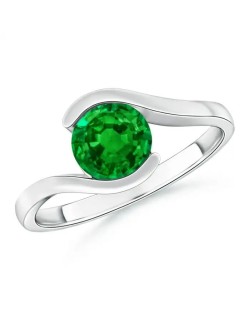 ANELLO CONTRARIE SMERALDO IN ORO BIANCO 18K