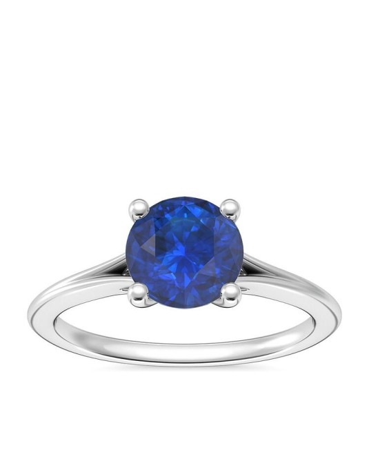 ANELLO SOLITARIO ZAFFIRO IN ORO BIANCO 18K