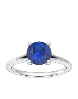 ANELLO SOLITARIO ZAFFIRO IN ORO BIANCO 18K