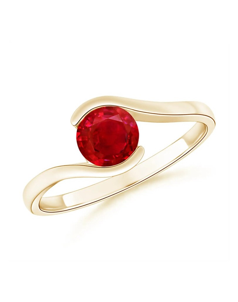 ANELLO CONTRARIE RUBINO IN ORO GIALLO 18K