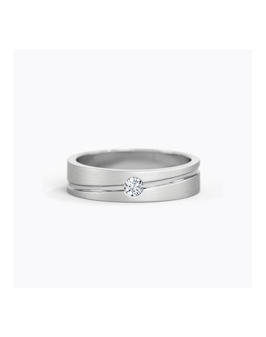 ANELLO UOMO DIAMANTE IN ORO BIANCO 18K CON DIAMANTE NATURALE