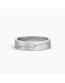ANELLO UOMO DIAMANTE IN ORO BIANCO 18K CON DIAMANTE NATURALE
