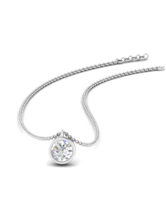 CIONDOLO FIDANZAMENTO ORO BIANCO 18K DIAMANTE NATURALE