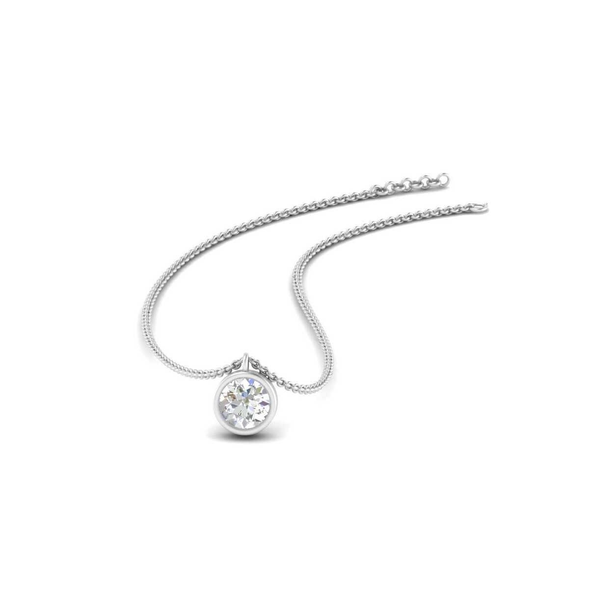 CIONDOLO FIDANZAMENTO ORO BIANCO 18K DIAMANTE NATURALE