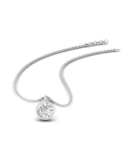 CIONDOLO FIDANZAMENTO ORO BIANCO 18K DIAMANTE NATURALE