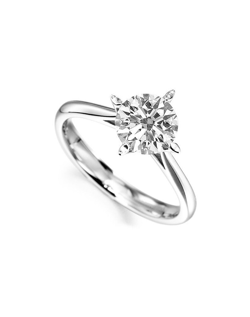 ANELLO SOLITARIO BRILLANTE IN ORO BIANCO DIAMANTE NATURALE