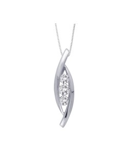 PENDENTE TRILOGY ORO BIANCO 18K DIAMANTI NATURALI