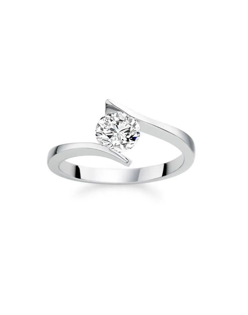 Anello Contrarie Fidanzamento Oro Bianco