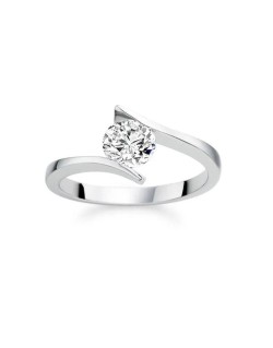 Anello Contrarie Fidanzamento Oro Bianco