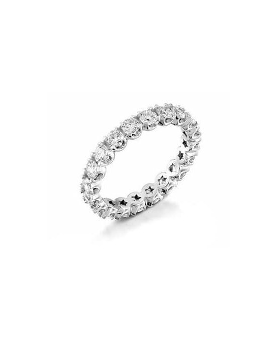 ANELLO RIVIERA VERETTA GIRO ORO BIANCO 18 K CON DIAMANTI NATURALI E VVS