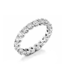 ANELLO RIVIERA VERETTA GIRO ORO BIANCO 18 K CON DIAMANTI NATURALI E VVS