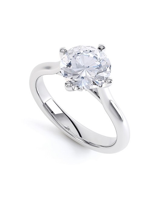 Anello Solitario Platino con diamante