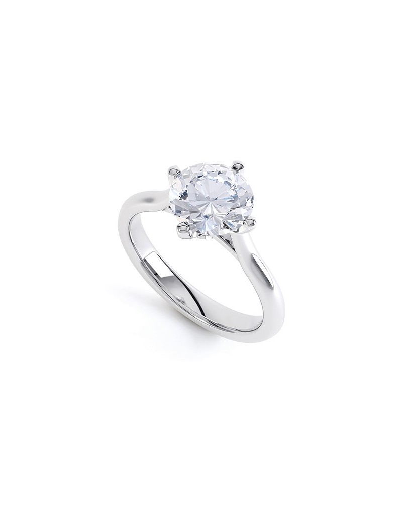 Anello Solitario Platino con diamante