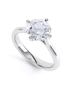 Anello Solitario Platino con diamante