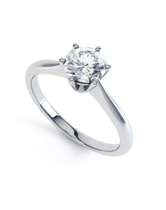 Solitario Anello Platino con diamante