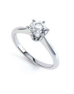 Solitario Anello Platino con diamante