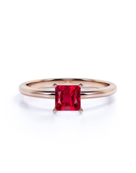 Anello Rubino 1 carato in oro rosa